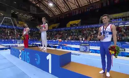 Men's Horizontal Bars Victory Ceremony